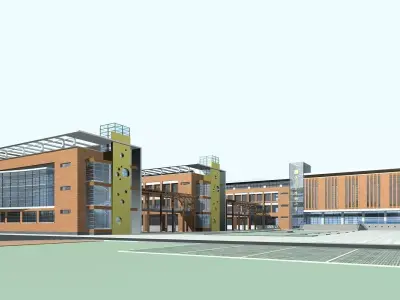 School Building 3D model 24