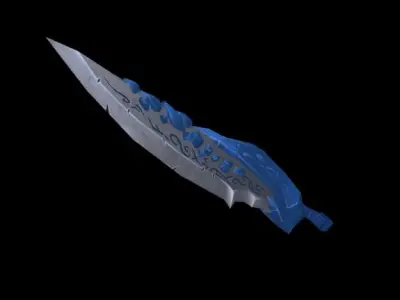 Fantasy rocky sword Low-poly 3D model