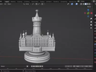 Russian Grand Kremlin Palace Rook Cheass Piece 3D print model