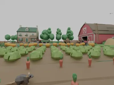 Farm House Low-poly 3D model buy