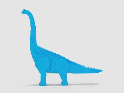 Voxel Brachiosaurus Low-poly 3D model