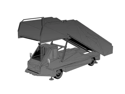 Lowpoly ABS-580 3D Model toy truck with ramp on top Low-poly 3D model