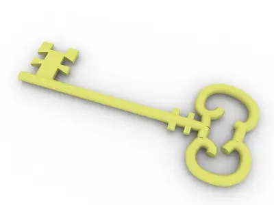 Golden Key 3D model buy