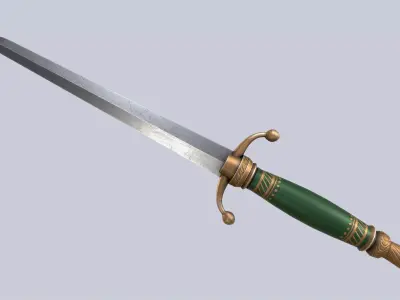 Dagger Low-poly 3D model 4