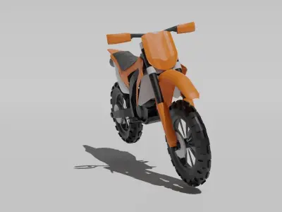 Low poly Dirtbike Orange 3D model