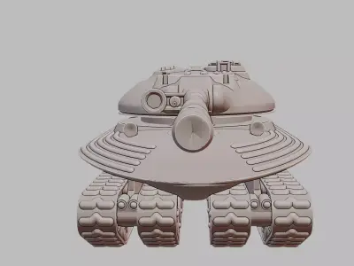 Quad Track Tank Separate Full Size Turret 3D Printable 3D print model