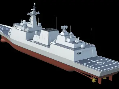 Yi Sun-sin-class destroyer Low-Poly  3D model