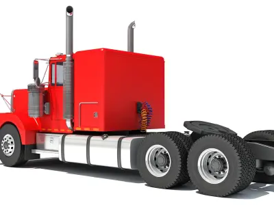 Semi Truck 3D model Textured