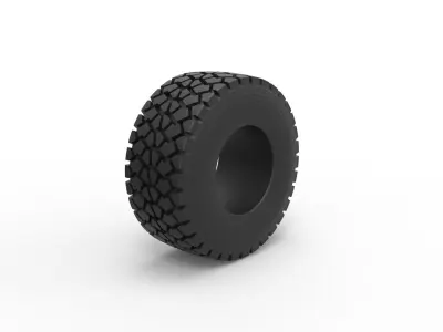 Military truck tire 9 Scale 1 to 25 3D print model