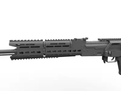 Modular handguard TRAX1  TRAX2 Low-poly 3D model