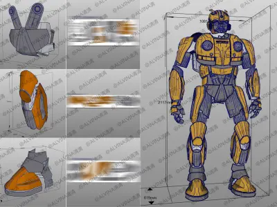 Transformers Bumblebee 2018 pepakura Full Low-poly 3D model