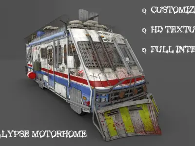 Apocalypse vehicle - Motorhome Low-poly 3D model