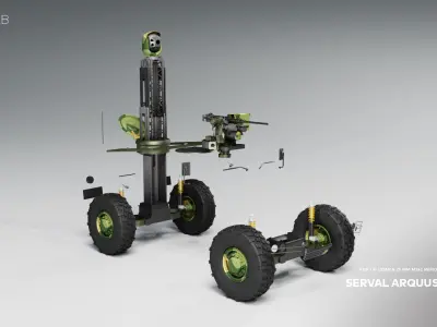 Serval Arquus VBMR-L Pop-Up LiDAR  Remote Weapon Station 3D model