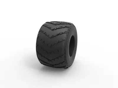 Monster Jam tire 14 Scale 1 to 25 3D print model