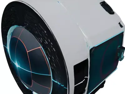 Futuristic Holographic Projector with Cracked Lens 3D model