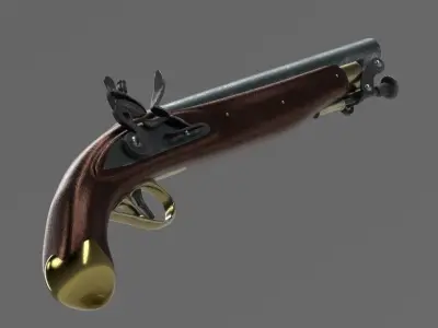 Old pistol Low-poly 3D model purchase