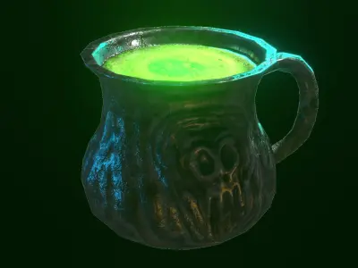 Stylize Iron Jug Free low-poly 3D model