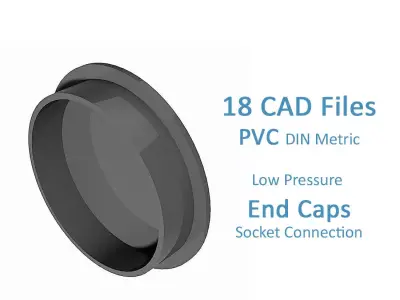 PVC Low Pressure End Caps - Socket Connection Free 3D model
