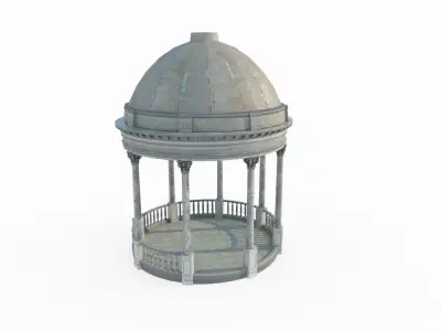 Circular pavilion in ancient architecture 3D model