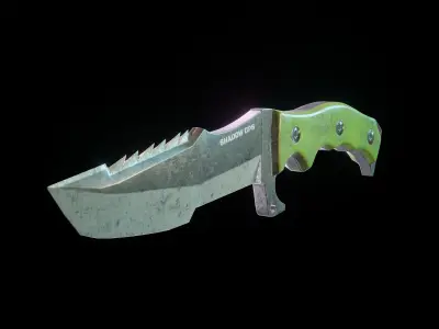 Tactical Knife Low-poly 3D model 6