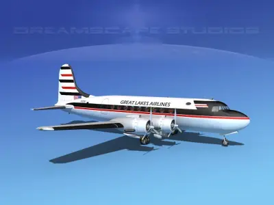 Douglas DC-4 Great Lakes Airlines 3D model