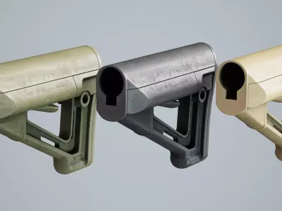AR15 M4 M16 Stock MAGPUL MAG470 STR Low-poly 3D model