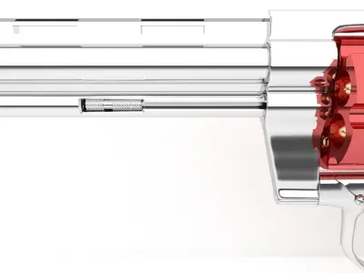 High Power Revolver Low-poly 3D model