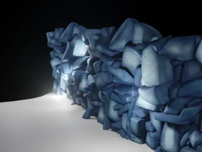 Wall Stylized Low-poly 3D model purchase