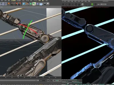 C4D Octane Robotic arm  3D model