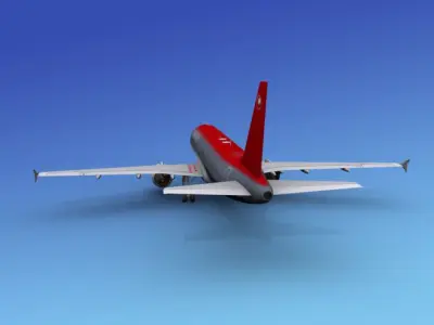 Airbus A320 Northwest Airlines 1 3D model