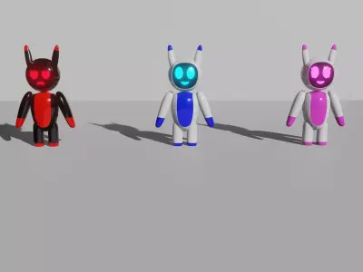 3D Cute Robot 3 in 1 Low-poly 3D model