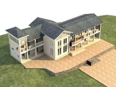 School Building 3D model 50