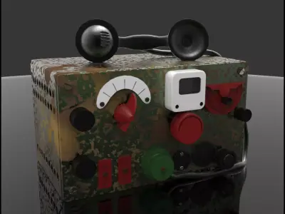 Military Radio Low-poly 3D model order