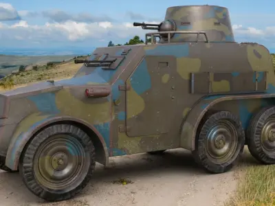 OA vz 30 Armoured Car Czechoslovak Mental Ray 3D model
