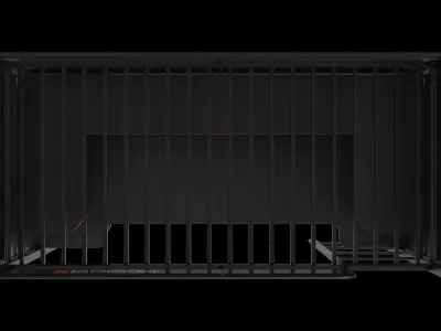 Black Bunk With Desk Low-poly 3D model