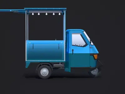 Piaggio Ape 50 Food Cart 3D model