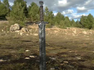 Viking Iron sword Low-poly 3D model