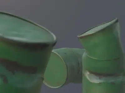 Damaged Oil Drum Low-poly 3D model