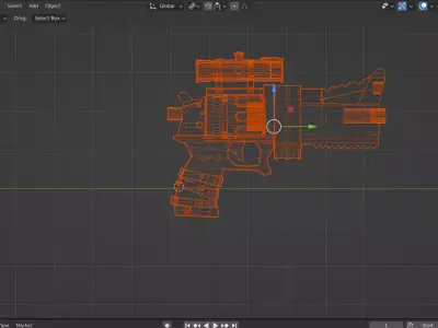 stylised  pistol  Low-poly 3D model