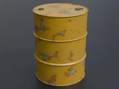 Old Metal Barrels Real world scale 3D model