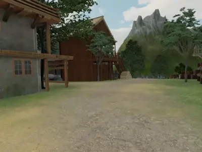Fantasy Village By The River 3D model