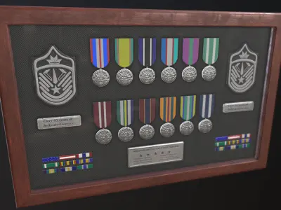 Police Medal Board Low-poly 3D model