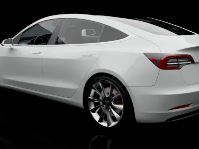 Tesla model 3 Realistic car 3D model