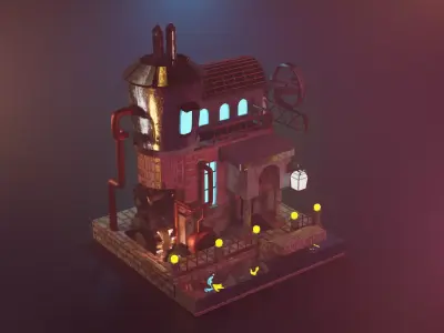  Steampunk Lab 3D model