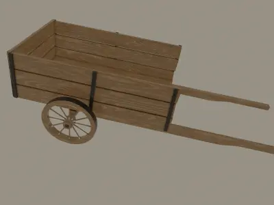 Wooden Cart 3D model buy