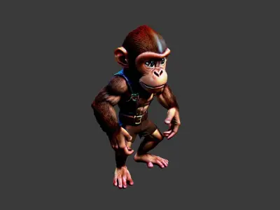Monkey Low-poly 3D model