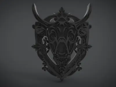 Dark Horse Shield Low-poly 3D model
