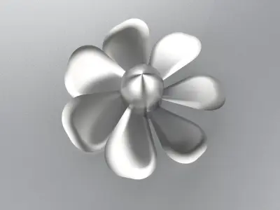 Propeller silver flower Free 3D model