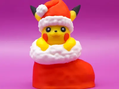 Pikachu in a Christmas Sock - Fanart Free 3D print model
