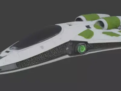 Realistic Overgrown Sci Fi Spaceship 3D Model Low-poly 3D model
